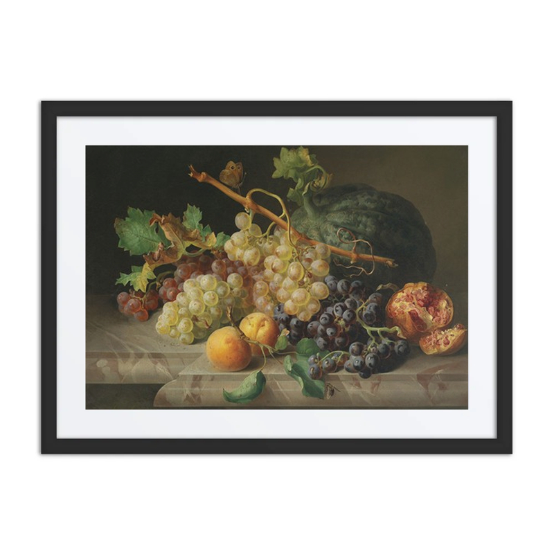 Still Life with Pomegranate, Grapes, and Melon