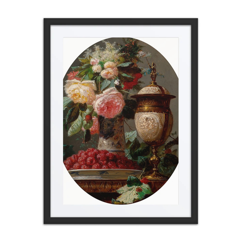 Still Life with Roses, Raspberries, and Ostrich Egg Cup