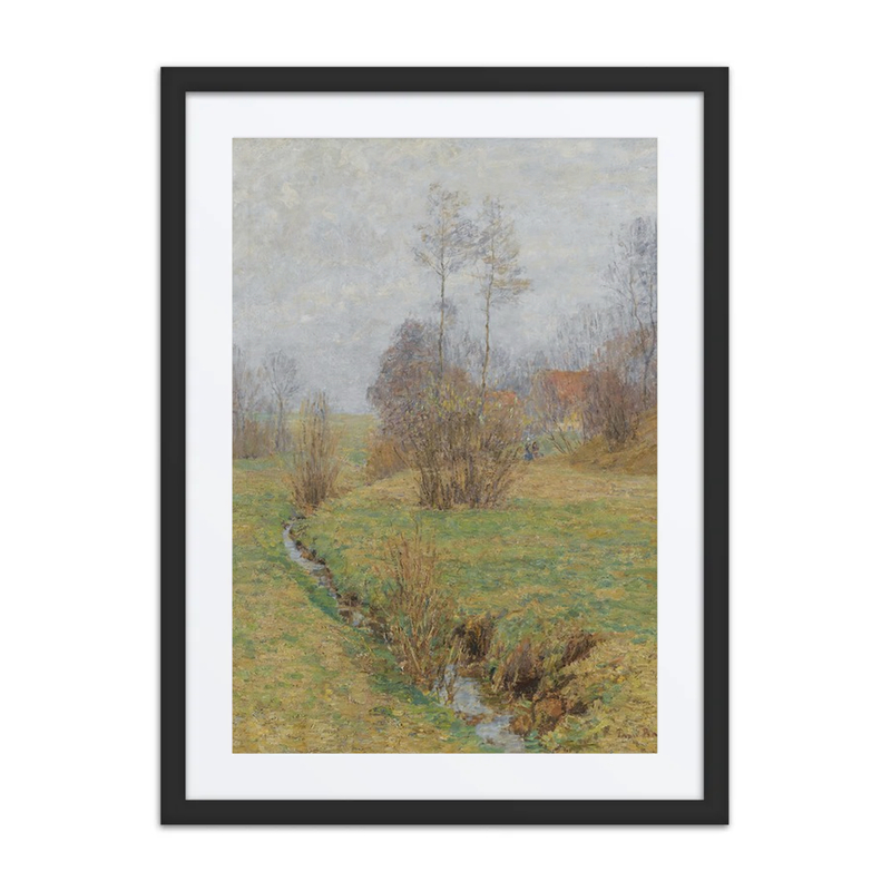 Stream in a Grassy Landscape