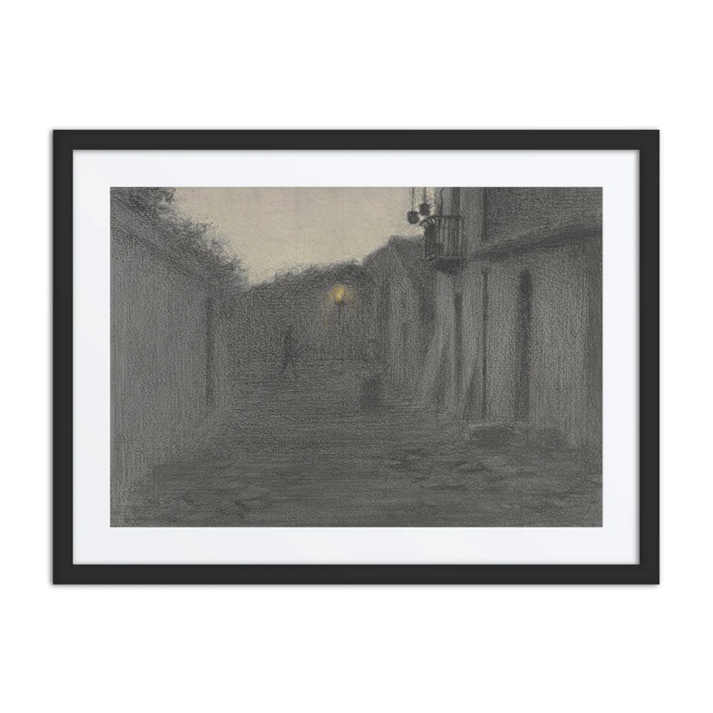 Street Scene with a Lantern at Dusk