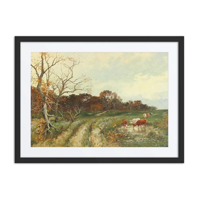 Summer Landscape with Grazing Cows