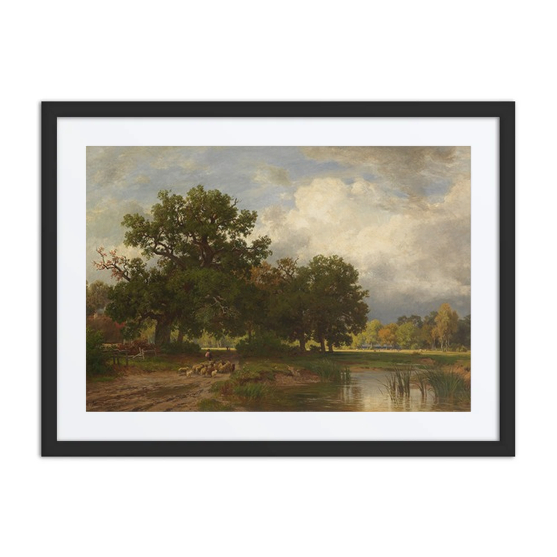 Summer Landscape with Sheep Herd