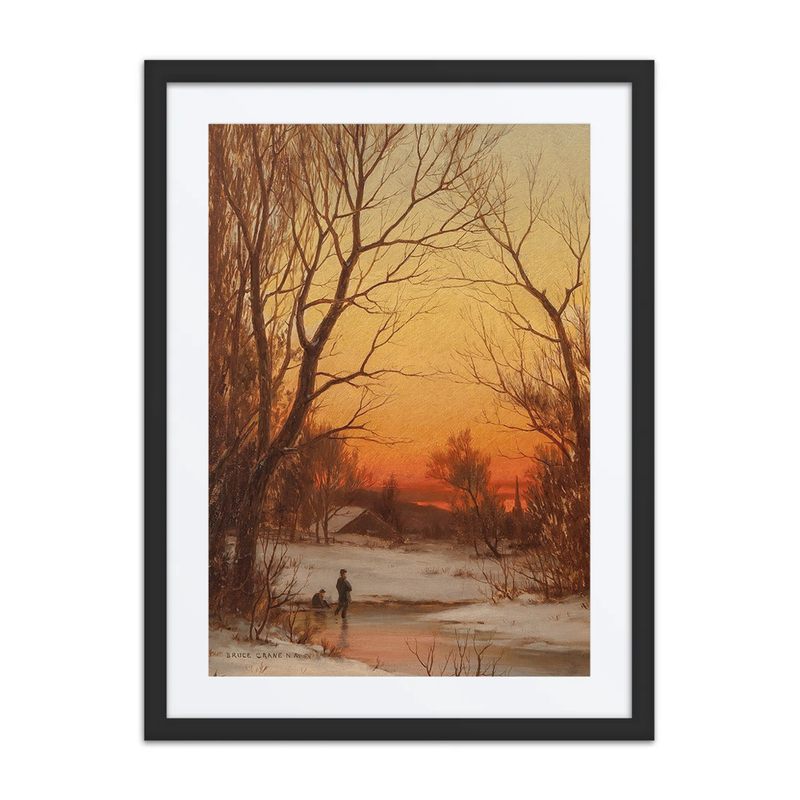 Sunset; Woods and Pond