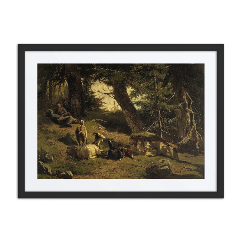 Swiss Landscape with Shepherd and Goats