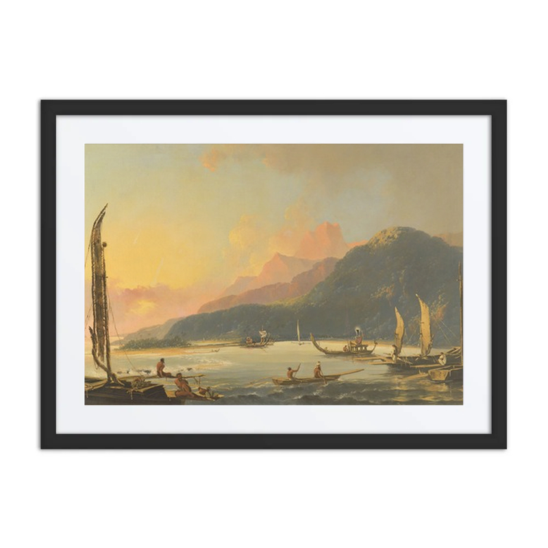 Tahitian War Galleys in Matavai Bay, Tahiti