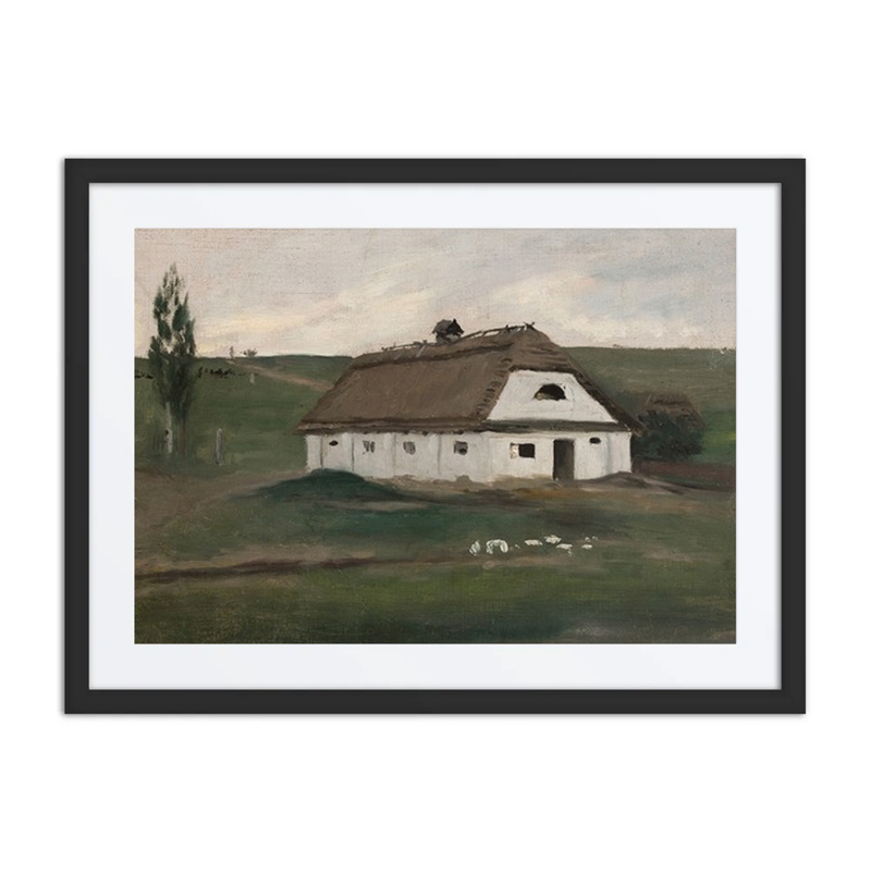 Thatched Cottage in a Field