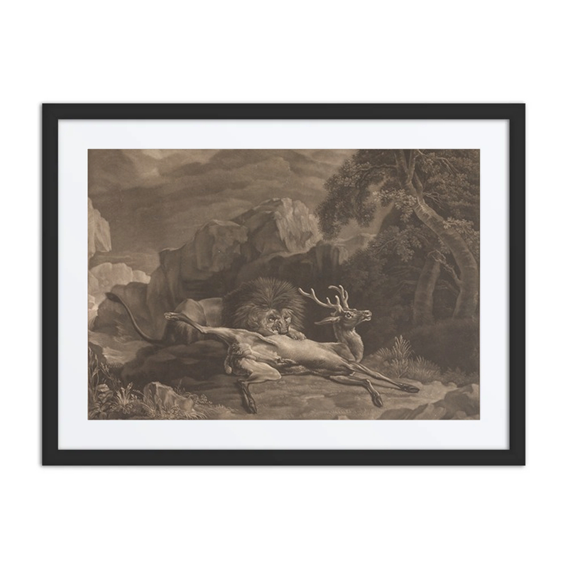 The Lion Attacking a Stag