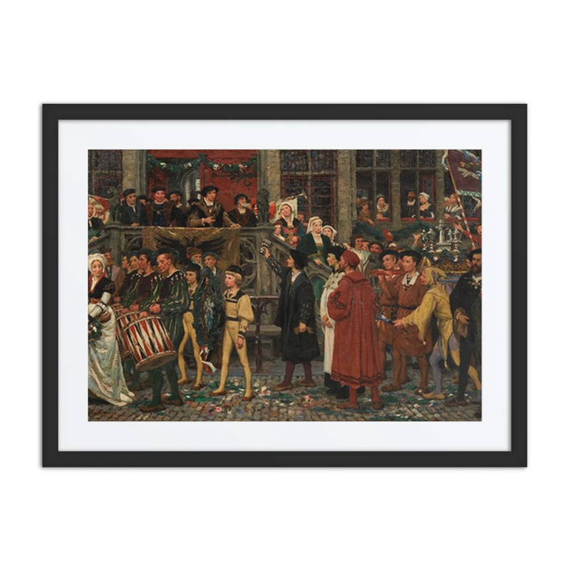 The Magistrate Greets the Violieren Returning from Ghent. Original Design for a Wall Painting in the Staircase Hall of the Town Hall