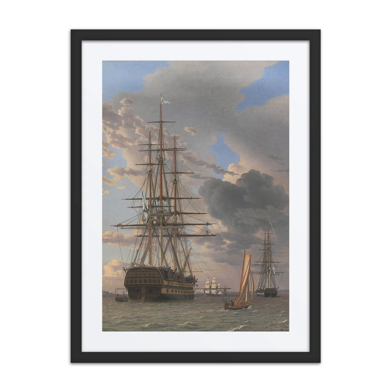 The Russian Ship of the Line ‘Asow’ and a Frigate at Anchor Near Elsinore