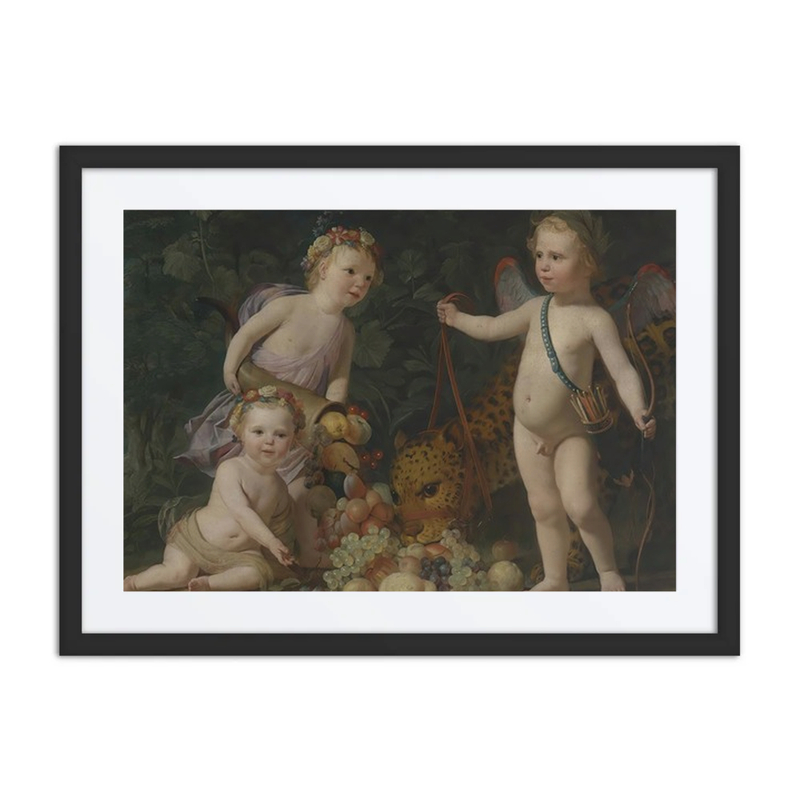 Three Children with Fruit and a Jaguar
