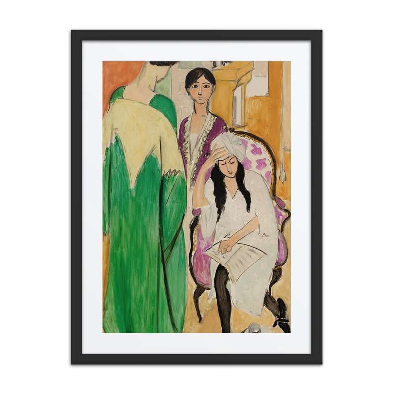 Three Sisters with an African Sculpture