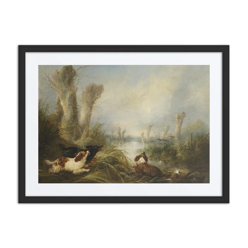 Three Spaniels in a Marsh