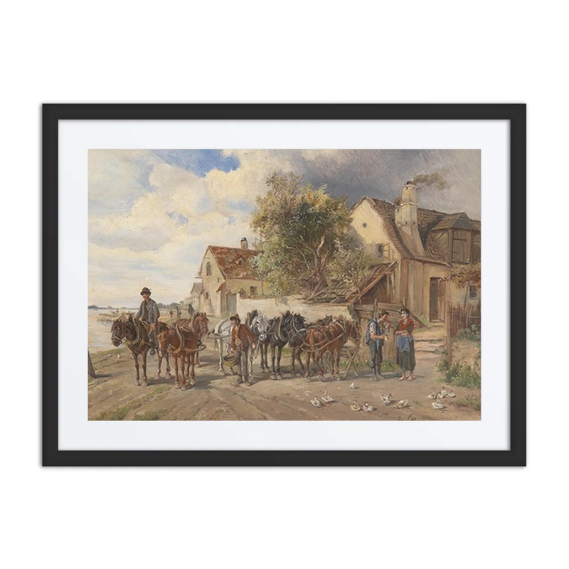 Towing Horses on the Riverbank