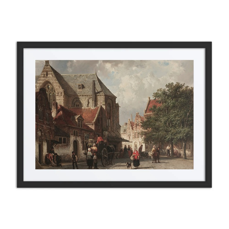 Townsfolk on a Church Square in Utrecht
