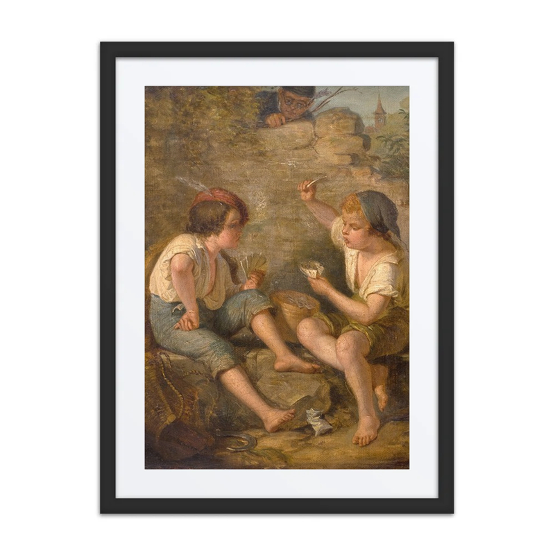 Two Boys Playing Cards, Observed by a Teacher
