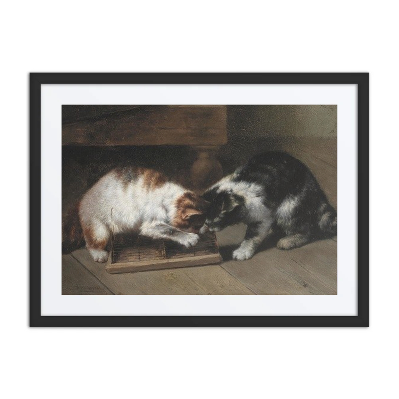 Two Cats with a Prey