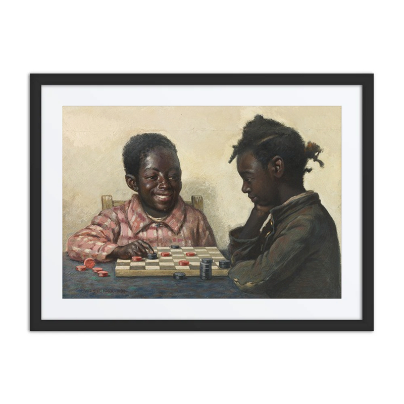 Two Children Playing Checkers