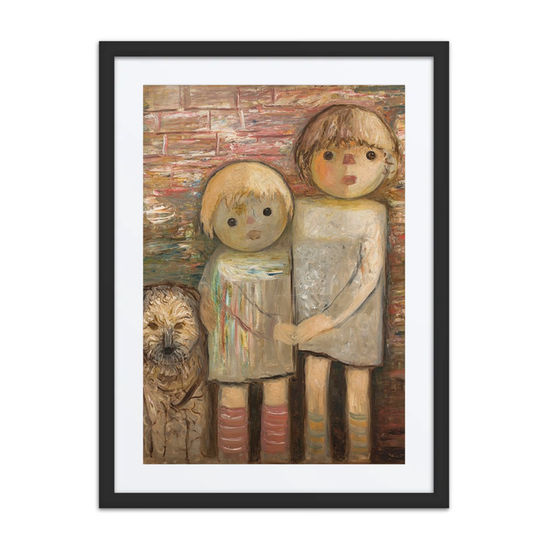 Two Children with a Dog