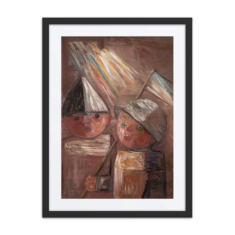 Two Children with a Flag