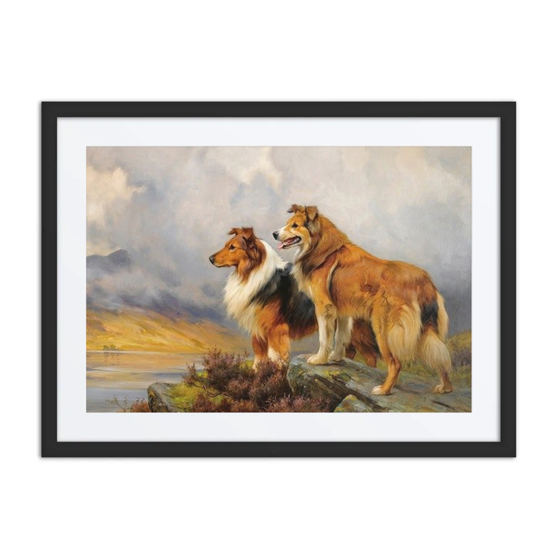 Two Collies Above a Lake
