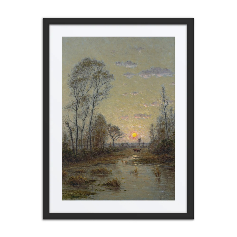 Two Cows in an Evening Landscape