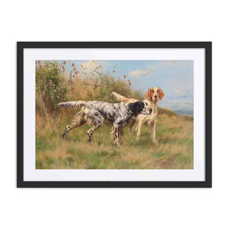 Two English Setters in a Field