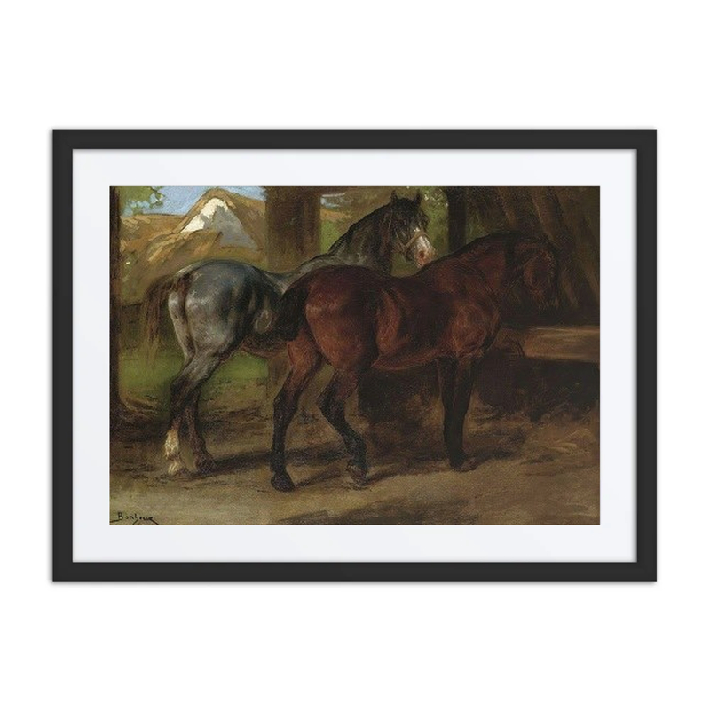 Two Horses in a Stable