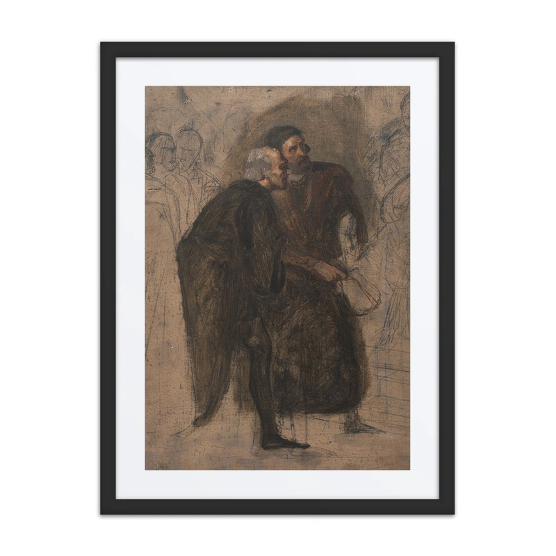 Two Men Surrounded by Figures (Study)