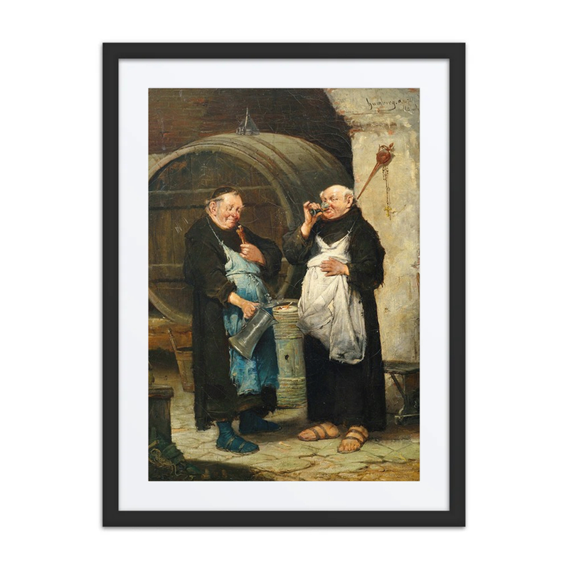 Two Monks in a Wine Cellar