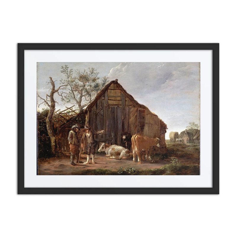 Two Peasants with Cows
