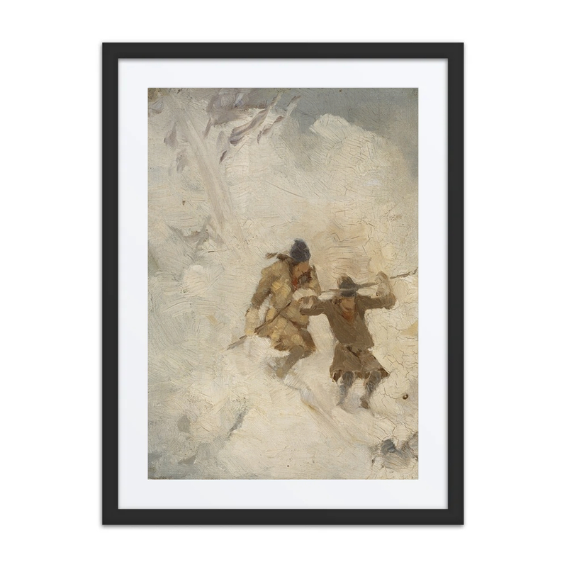 Two Skiing Sami. Study