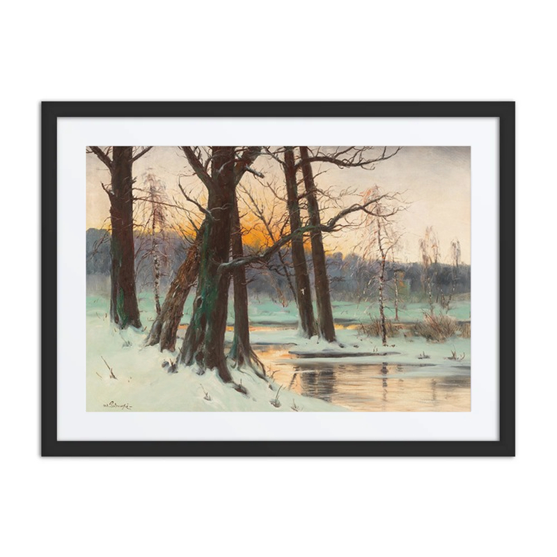 Verschneite Bachlandschaft