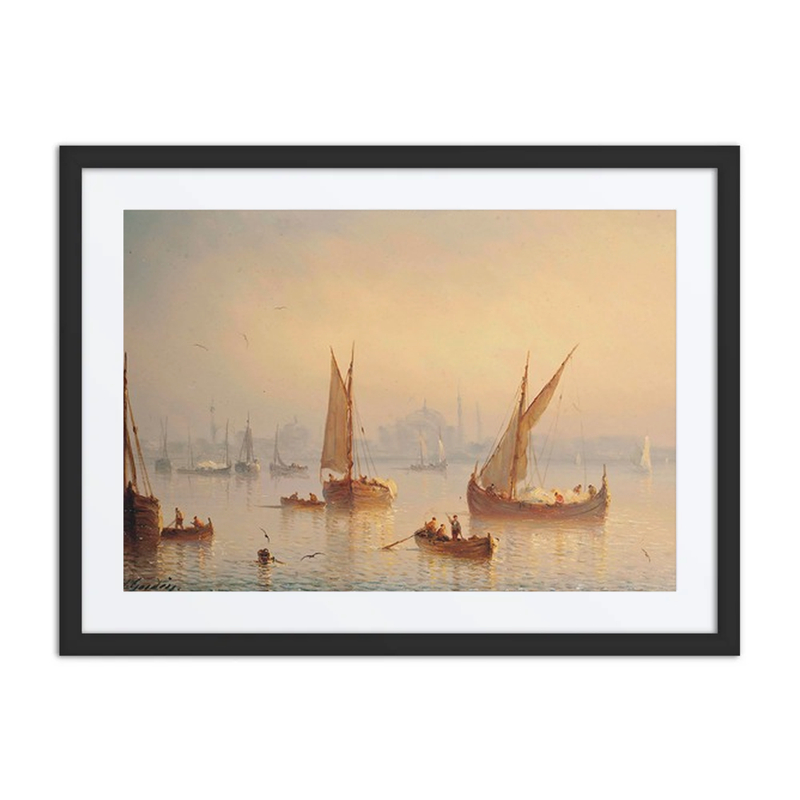 Vessels on the Bosphorus with Hagia Sophia