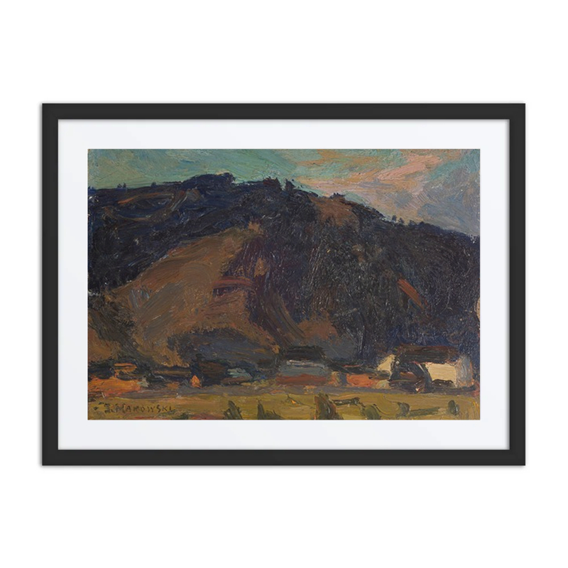 View of a Village Against a Mountain