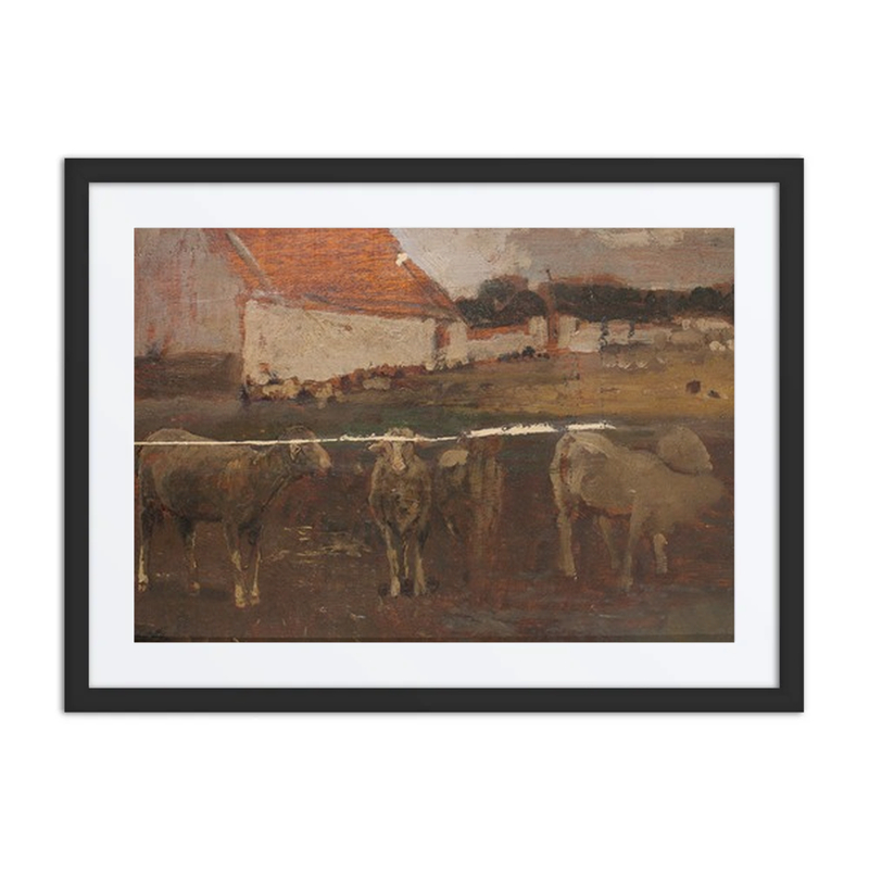 Village Landscape with Sheep