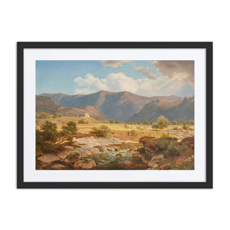 Voralpenlandschaft Mit Einer Kapelle Und Hirtenstaffage