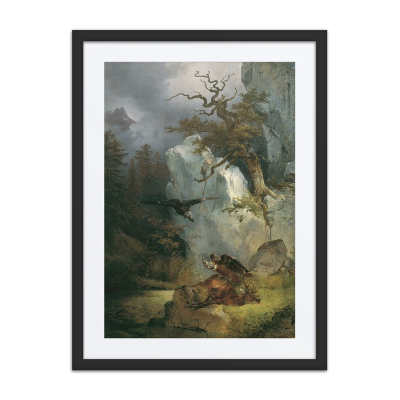 Vultures on a Fallen Stag