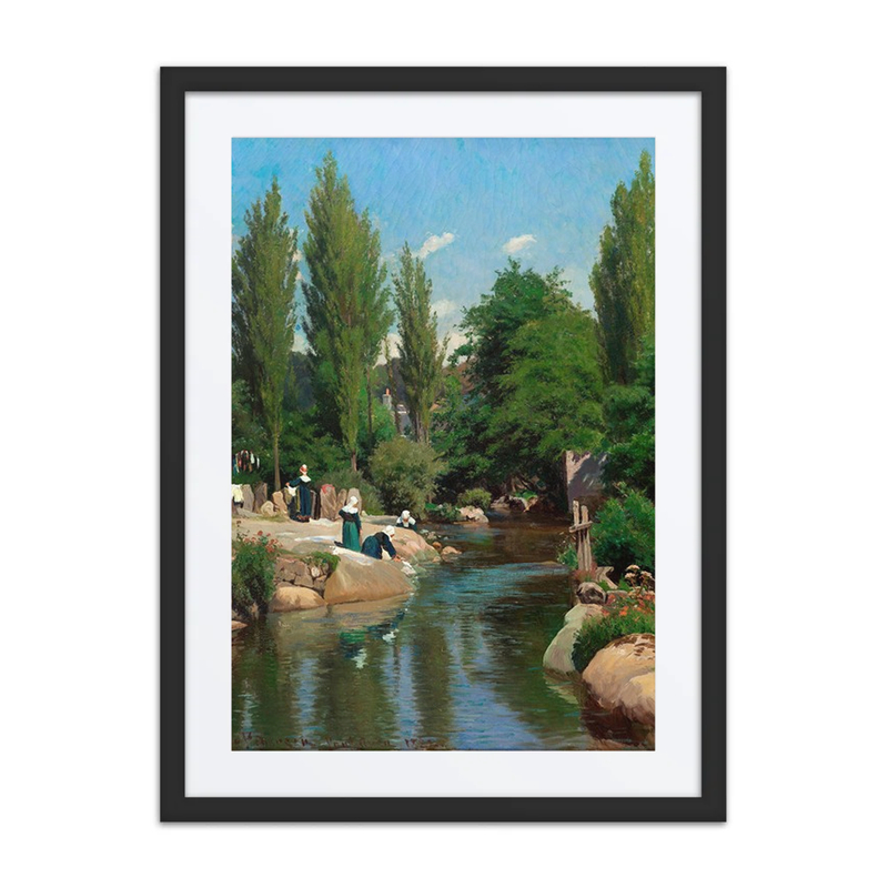 Washing Clothes by a Creek in Brittany