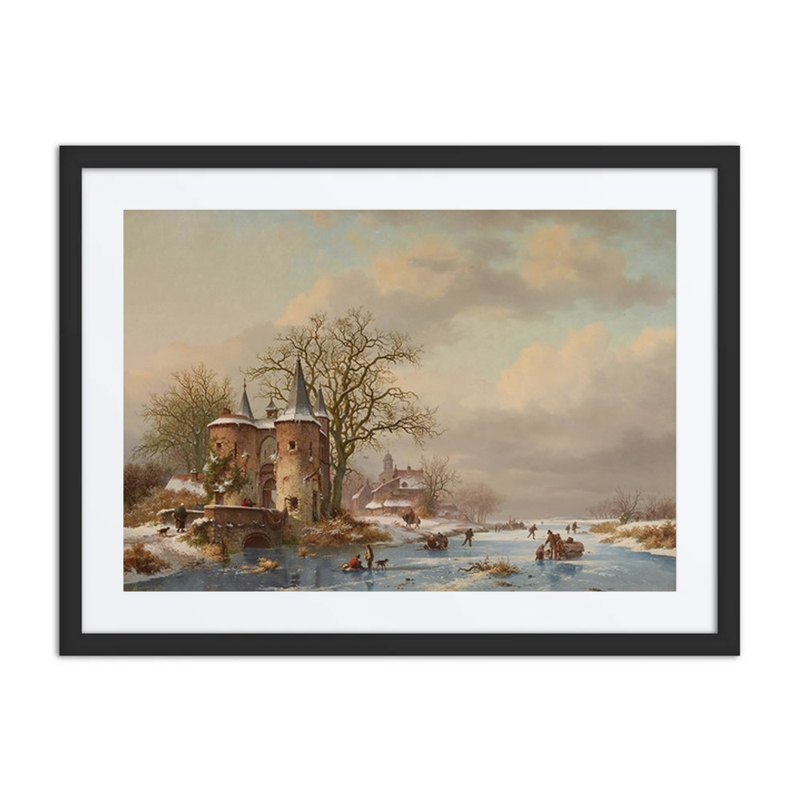 Winter Landscape with Frozen Canal