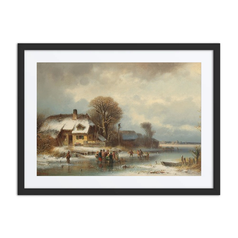 Winter Landscape with Ice Skaters