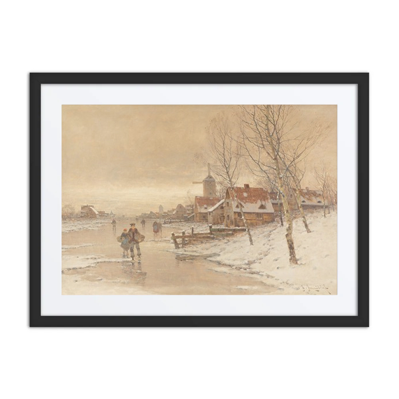Winter Landscape with Ice Skaters