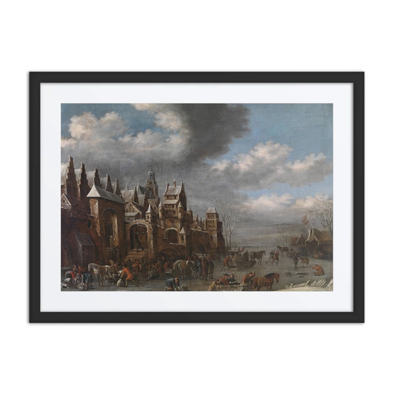 Winter Landscape with Ice Skaters