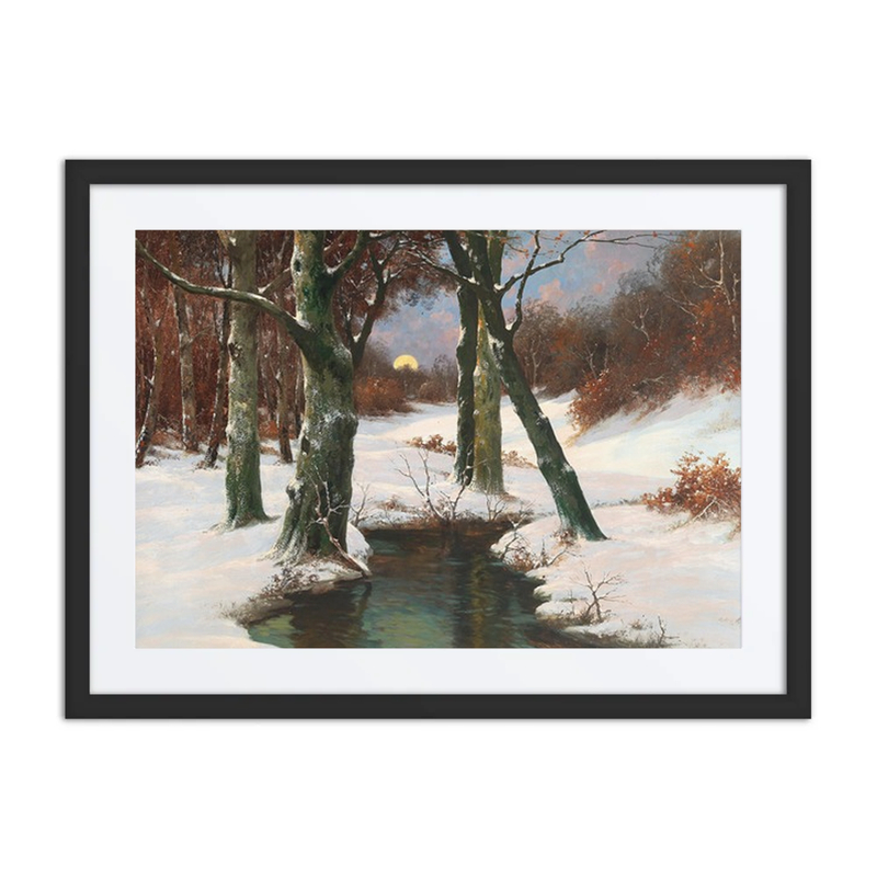 Winter Landscape with Rising Moon