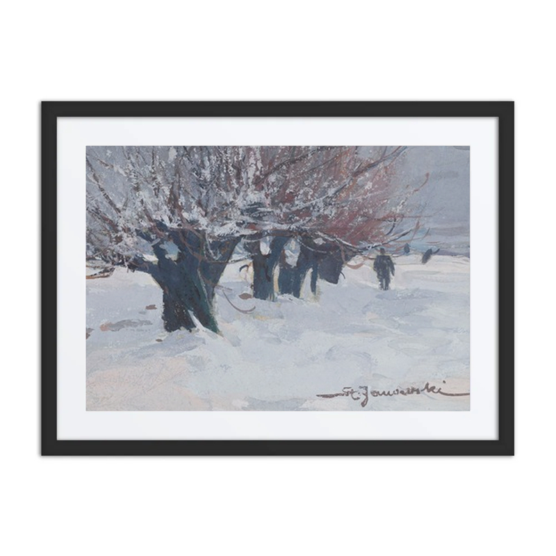 Winter Landscape with Trees and Figure