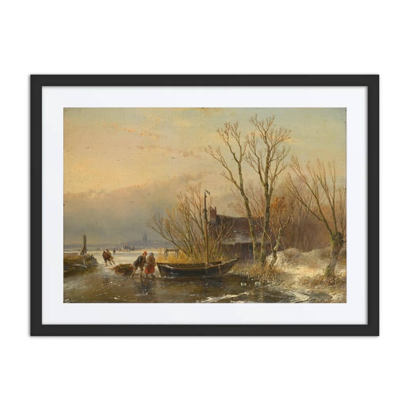 Winter Scene on the Ice with Wood Gatherers