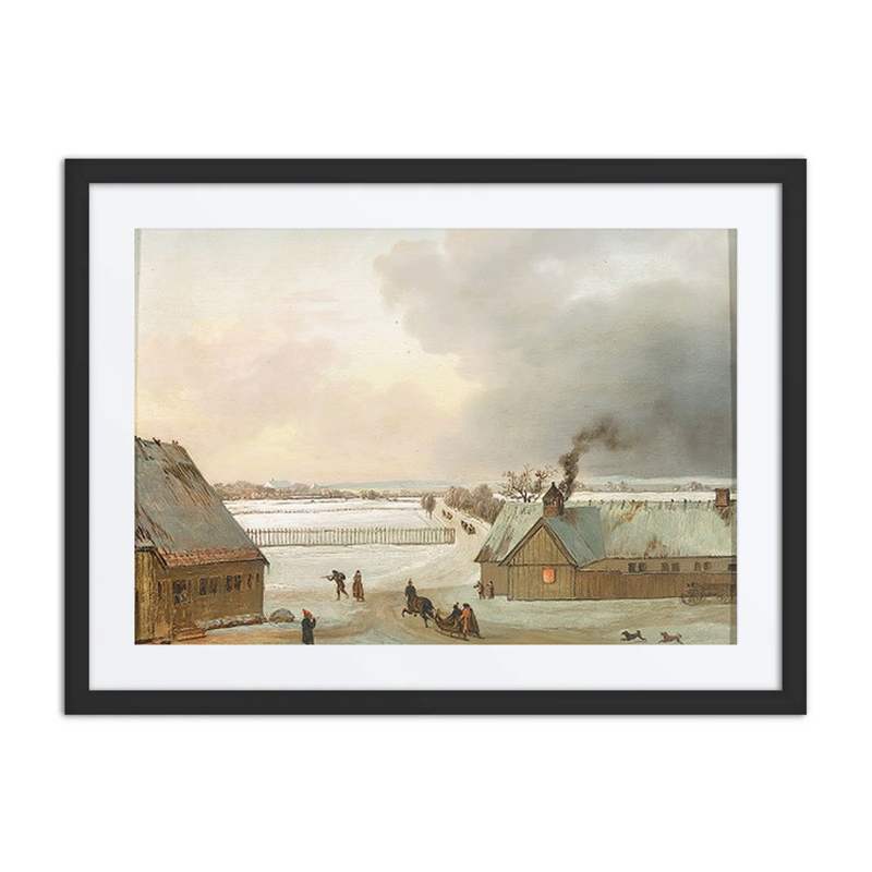 Winter Scene: View to Søelyst from Ordrup with a Sleigh Ride