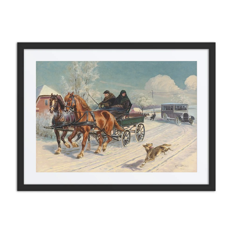 Winter Scene with Horse Carriage
