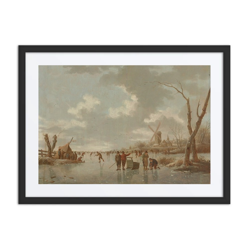 Winter Scene with Skaters on a Frozen River