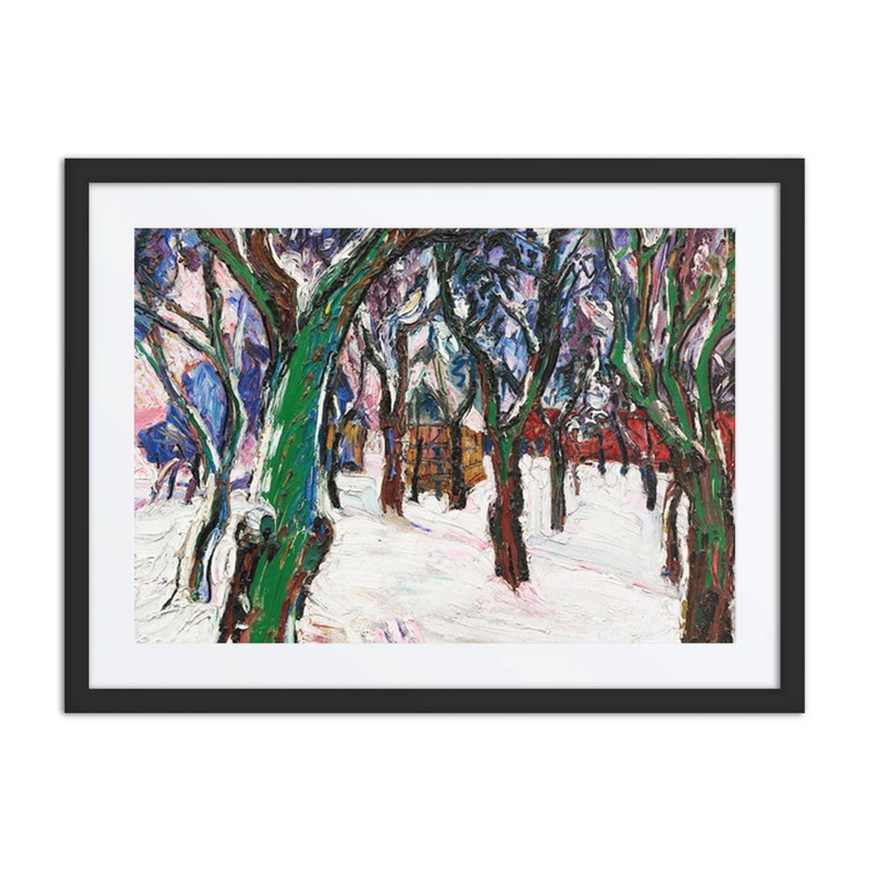 Winterbild Mit Bauernhäusern