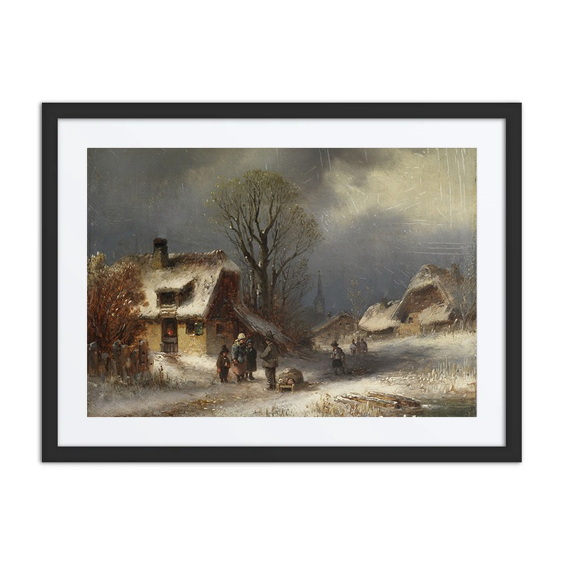 Winterliche Dorfszene